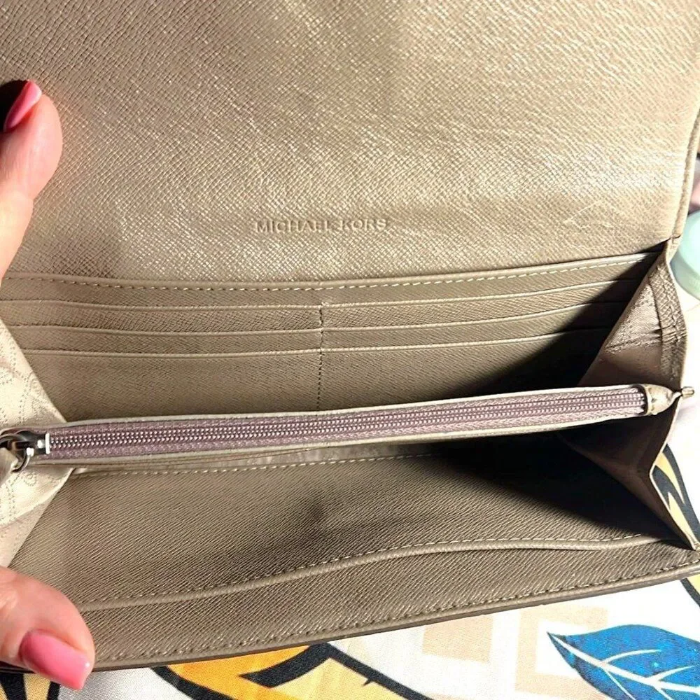 Michael Kors Fulton Tan Croc Leather Wallet